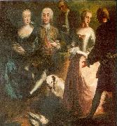 Joseph Esperlin Engagement of Maria Josepha Grafin von Waldburg-Friedberg-Scheer (1731 - 1782) and her cousin, Prince Joseph Wenzel von Furstenberg (1728 - 1783) in 1 oil on canvas